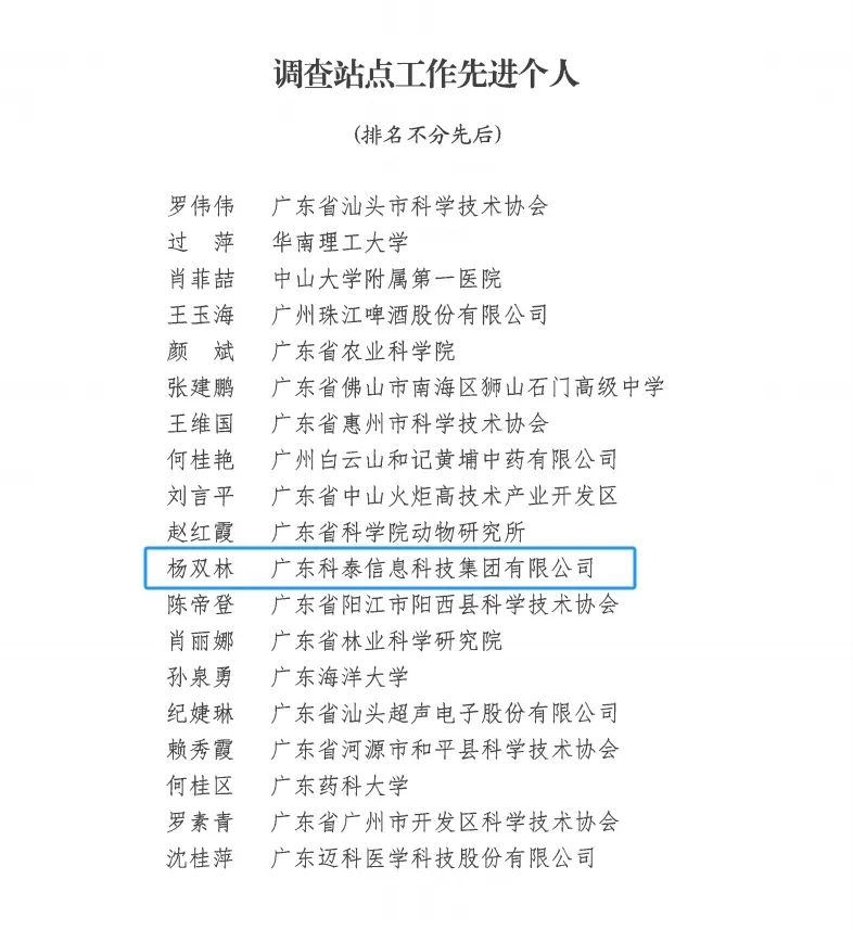 科泰集團(tuán)榮獲“2024年度科技工作者狀況調(diào)查站點(diǎn)工作先進(jìn)單位和先進(jìn)個人”