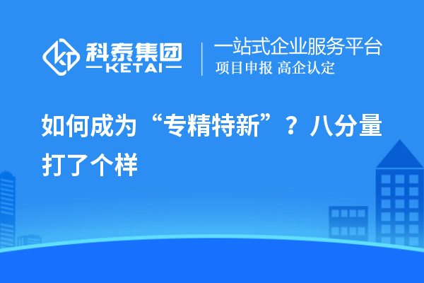 如何成為“專精特新”？八分量打了個樣