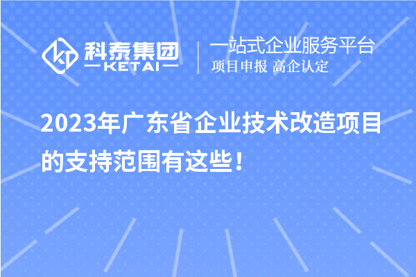 2023年廣東省企業(yè)技術(shù)改造項目的支持范圍有這些！