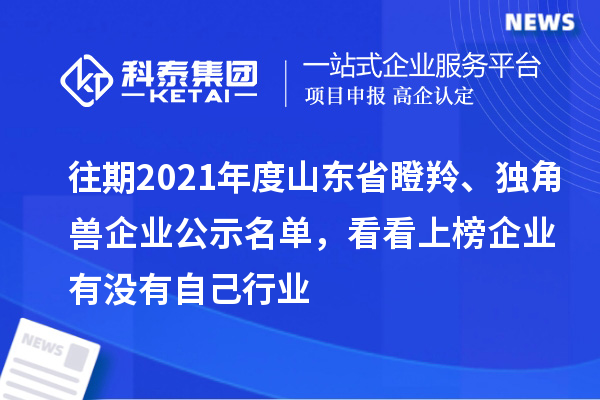往期2021年度山東省瞪羚、獨角獸企業(yè)公示名單，看看上榜企業(yè)有沒有自己行業(yè)