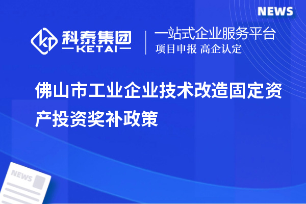 佛山市工業(yè)企業(yè)技術(shù)改造固定資產(chǎn)投資獎補(bǔ)政策