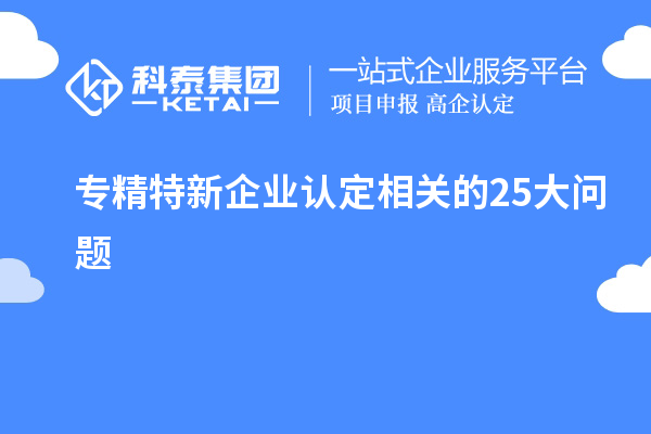 專精特新企業(yè)認定相關(guān)的25大問題