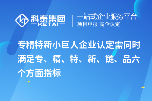 專精特新小巨人企業(yè)認(rèn)定需同時(shí)滿足專、精、特、 新、鏈、品六個(gè)方面指標(biāo)