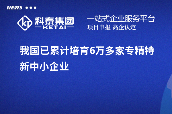 我國(guó)已累計(jì)培育6萬(wàn)多家<a href=http://www.xinshancheng.cn/fuwu/zhuanjingtexin.html target=_blank class=infotextkey>專精特新中小企業(yè)</a>