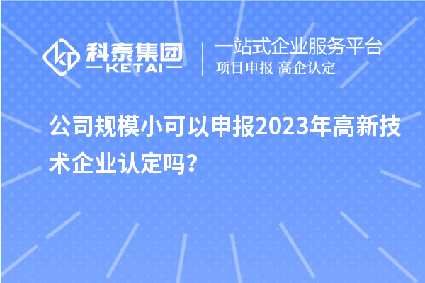 公司規(guī)模小可以申報2023年高新技術企業(yè)認定嗎？