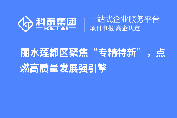 麗水蓮都區(qū)聚焦“專精特新”，點燃高質(zhì)量發(fā)展強引擎