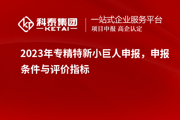 2023年<a href=http://www.xinshancheng.cn/fuwu/zhuanjingtexin.html target=_blank class=infotextkey>專精特新小巨人申報(bào)</a>，申報(bào)條件與評(píng)價(jià)指標(biāo)
