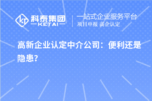 高新企業(yè)認(rèn)定中介公司：便利還是隱患？