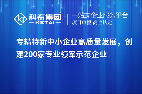 <a href=http://www.xinshancheng.cn/fuwu/zhuanjingtexin.html target=_blank class=infotextkey>專精特新中小企業(yè)</a>高質(zhì)量發(fā)展，創(chuàng)建200家專業(yè)領(lǐng)軍示范企業(yè)