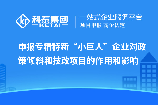 申報(bào)專精特新“小巨人”企業(yè)對政策傾斜和<a href=http://www.xinshancheng.cn/fuwu/jishugaizao.html target=_blank class=infotextkey>技改</a>項(xiàng)目的作用和影響