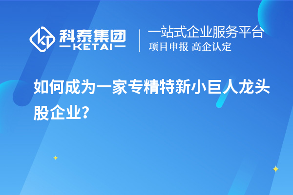 如何成為一家專精特新小巨人龍頭股企業(yè)？