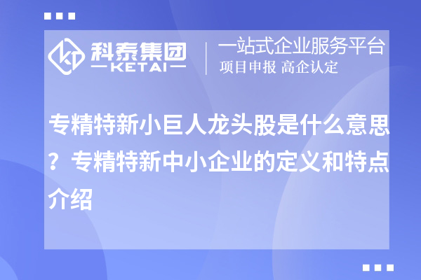 專精特新小巨人龍頭股是什么意思？<a href=http://www.xinshancheng.cn/fuwu/zhuanjingtexin.html target=_blank class=infotextkey>專精特新中小企業(yè)</a>的定義和特點介紹