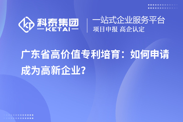 廣東省高價(jià)值專利培育：如何申請(qǐng)成為高新企業(yè)？
