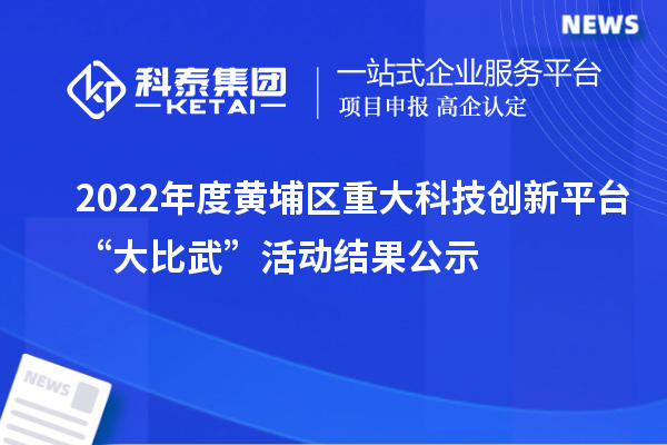 2022年度黃埔區(qū)重大科技創(chuàng)新平臺“大比武”活動結果公示