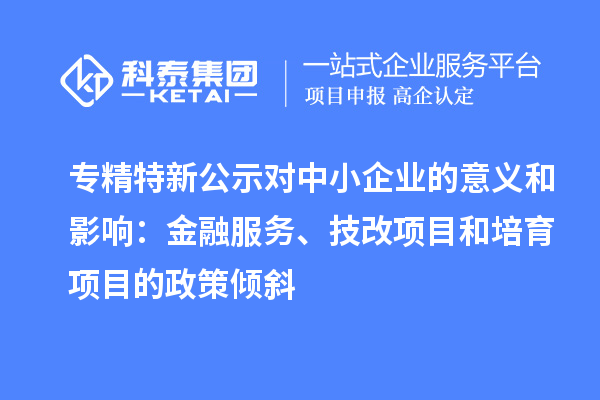 專精特新公示對(duì)中小企業(yè)的意義和影響：金融服務(wù)、<a href=http://www.xinshancheng.cn/fuwu/jishugaizao.html target=_blank class=infotextkey>技改</a>項(xiàng)目和培育項(xiàng)目的政策傾斜