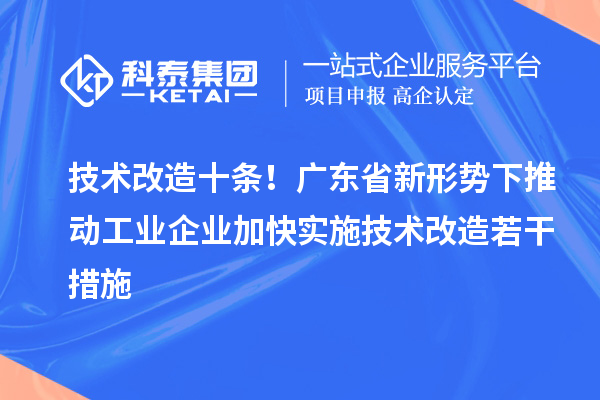 技術(shù)改造十條！廣東省新形勢下推動工業(yè)企業(yè)加快實(shí)施技術(shù)改造若干措施