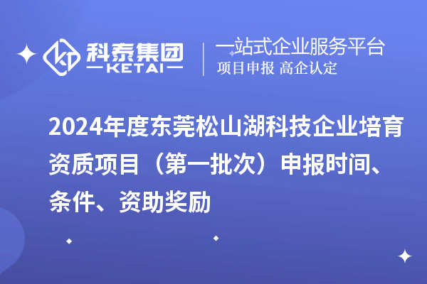 2024年度東莞松山湖科技企業(yè)培育資質(zhì)項目（第一批次）申報時間、條件、資助獎勵
