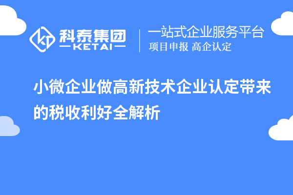 小微企業(yè)做<a href=http://www.xinshancheng.cn target=_blank class=infotextkey>高新技術(shù)企業(yè)認定</a>帶來的稅收利好全解析