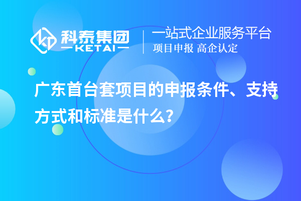 廣東首臺套項目的申報條件、支持方式和標準是什么？
