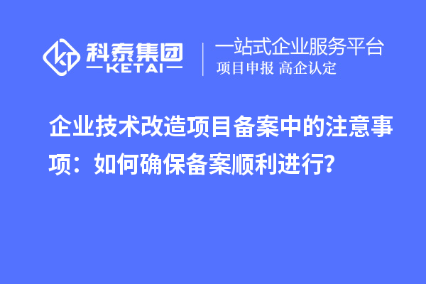 企業(yè)技術(shù)改造項目備案中的注意事項：如何確保備案順利進行？
