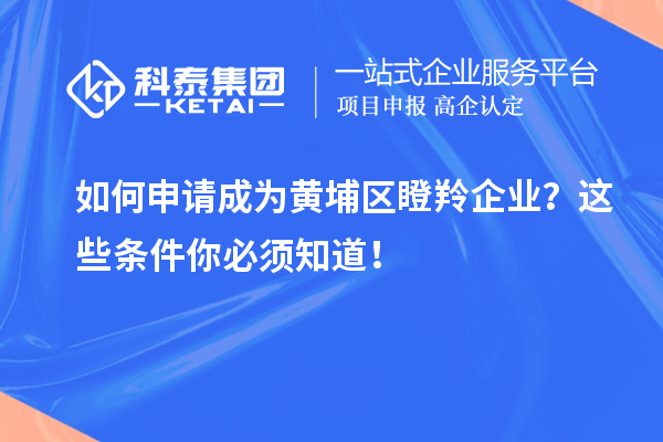 如何申請成為黃埔區(qū)瞪羚企業(yè)？這些條件你必須知道！