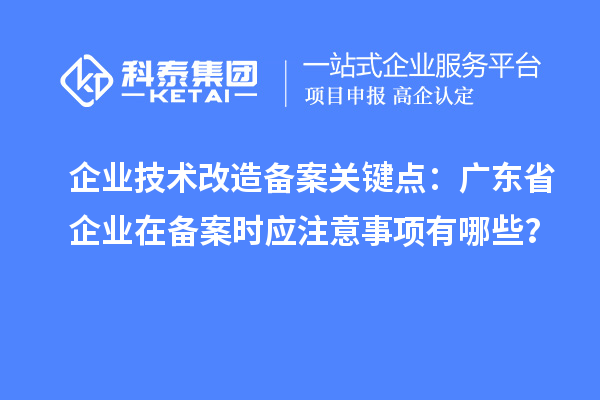 企業(yè)技術(shù)改造備案關(guān)鍵點(diǎn)：廣東省企業(yè)在備案時(shí)應(yīng)注意事項(xiàng)有哪些？