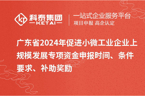 廣東省2024年促進(jìn)小微工業(yè)企業(yè)上規(guī)模發(fā)展專項(xiàng)資金申報(bào)時(shí)間、條件要求、補(bǔ)助獎(jiǎng)勵(lì)