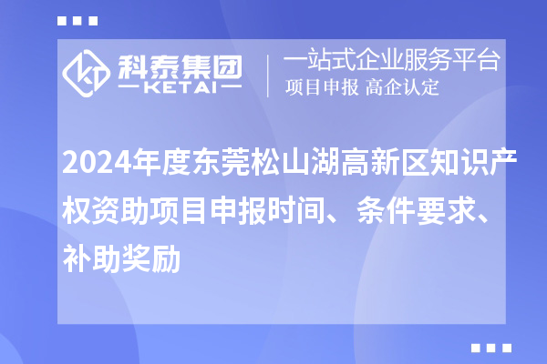 2024年度東莞松山湖高新區(qū)知識(shí)產(chǎn)權(quán)資助項(xiàng)目申報(bào)時(shí)間、條件要求、補(bǔ)助獎(jiǎng)勵(lì)
