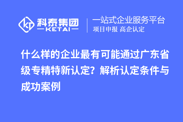 什么樣的企業(yè)最有可能通過廣東省級專精特新認定？解析認定條件與成功案例