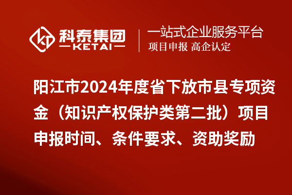 陽江市2024年度省下放市縣專項資金（知識產(chǎn)權(quán)保護類第二批）項目申報時間、條件要求、資助獎勵