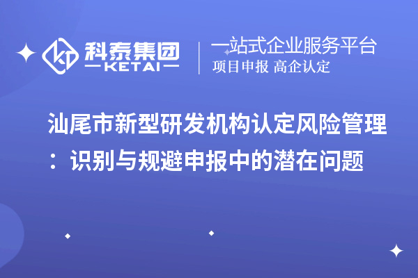 汕尾市新型研發(fā)機(jī)構(gòu)認(rèn)定風(fēng)險(xiǎn)管理：識(shí)別與規(guī)避申報(bào)中的潛在問(wèn)題