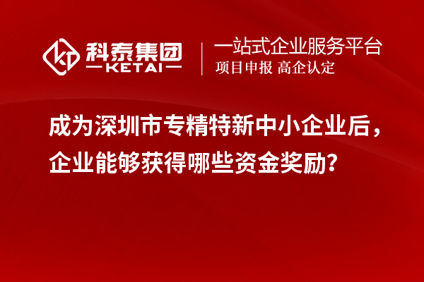 成為深圳市專精特新中小企業(yè)后，企業(yè)能夠獲得哪些資金獎勵？