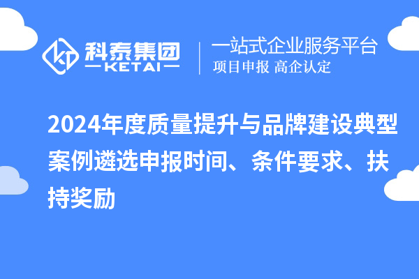 2024年度質(zhì)量提升與品牌建設典型案例遴選申報時間、條件要求、扶持獎勵