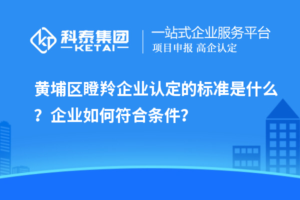 黃埔區(qū)瞪羚企業(yè)認(rèn)定的標(biāo)準(zhǔn)是什么？企業(yè)如何符合條件？