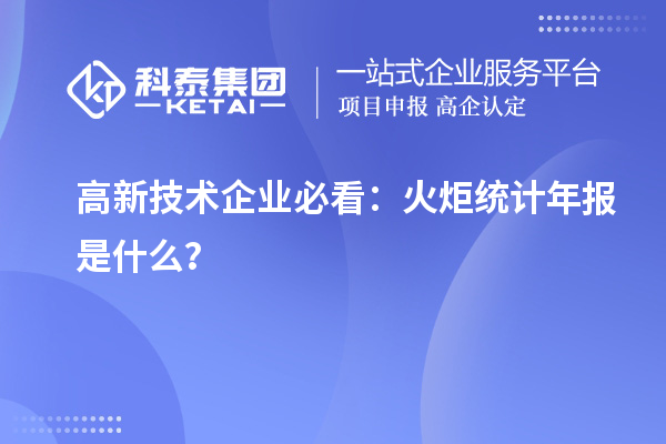 高新技術企業(yè)必看：火炬統(tǒng)計年報是什么？