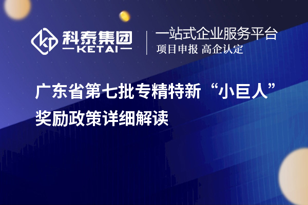 廣東省第七批專精特新“小巨人”獎勵政策詳細(xì)解讀