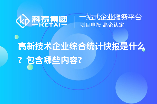 高新技術(shù)企業(yè)綜合統(tǒng)計快報是什么？包含哪些內(nèi)容？