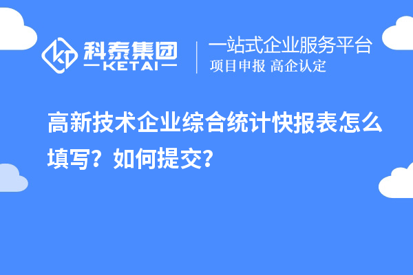 高新技術(shù)企業(yè)綜合統(tǒng)計快報表怎么填寫？如何提交？