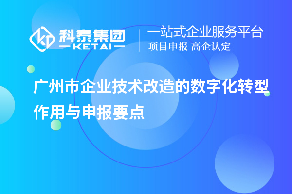廣州市企業(yè)技術(shù)改造的數(shù)字化轉(zhuǎn)型作用與申報要點(diǎn)