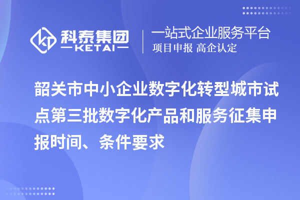 韶關市中小企業(yè)數(shù)字化轉型城市試點第三批數(shù)字化產(chǎn)品和服務征集申報時間、條件要求