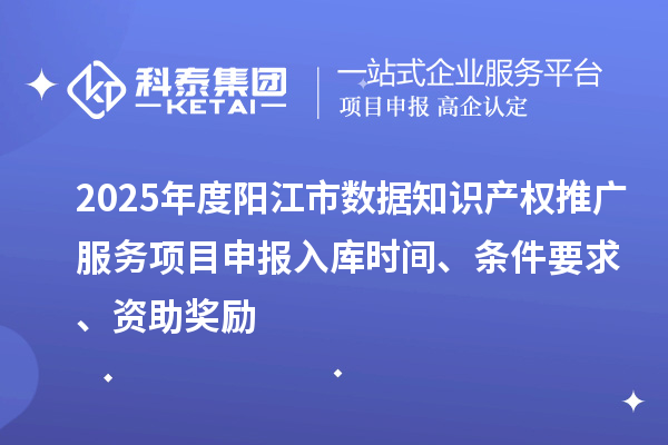 2025年度陽(yáng)江市數(shù)據(jù)知識(shí)產(chǎn)權(quán)推廣服務(wù)項(xiàng)目申報(bào)入庫(kù)時(shí)間、條件要求、資助獎(jiǎng)勵(lì)