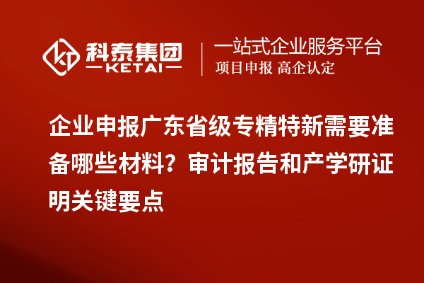 企業(yè)申報廣東省級專精特新需要準備哪些材料？審計報告和產(chǎn)學研證明關鍵要點