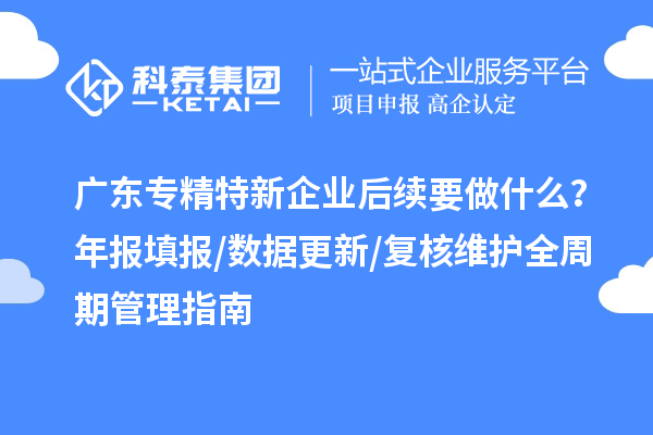廣東專精特新企業(yè)后續(xù)要做什么？年報(bào)填報(bào)/數(shù)據(jù)更新/復(fù)核維護(hù)全周期管理指南