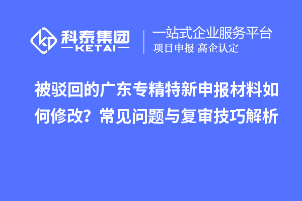 被駁回的廣東專精特新申報材料如何修改？常見問題與復(fù)審技巧解析