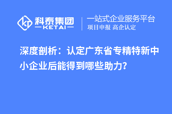 深度剖析：認定廣東省專精特新中小企業(yè)后能得到哪些助力？