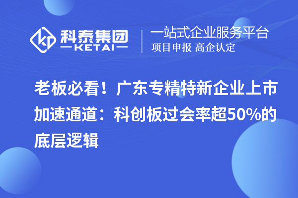 老板必看！廣東專精特新企業(yè)上市加速通道：科創(chuàng)板過會率超50%的底層邏輯