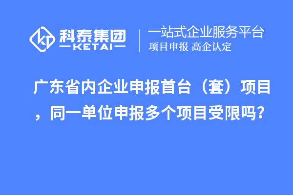 廣東省內(nèi)企業(yè)申報首臺（套）項目，同一單位申報多個項目受限嗎？