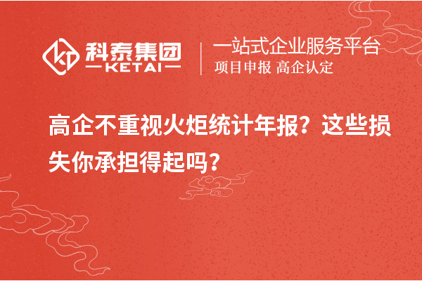 高企不重視火炬統(tǒng)計(jì)年報(bào)？這些損失你承擔(dān)得起嗎？