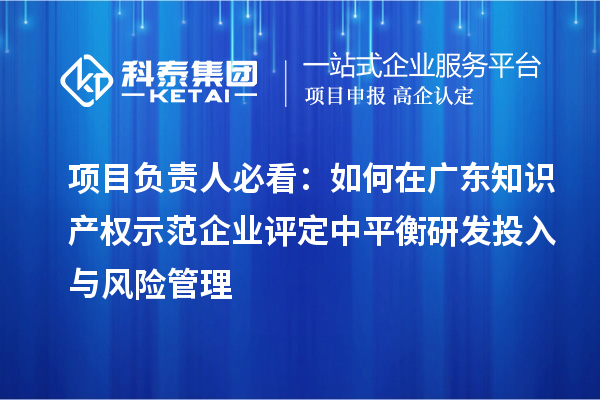 項(xiàng)目負(fù)責(zé)人必看：如何在廣東知識(shí)產(chǎn)權(quán)示范企業(yè)評定中平衡研發(fā)投入與風(fēng)險(xiǎn)管理
