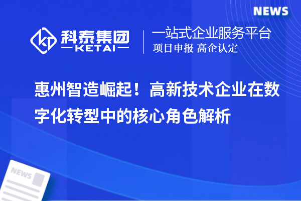 惠州智造崛起！高新技術(shù)企業(yè)在數(shù)字化轉(zhuǎn)型中的核心角色解析
